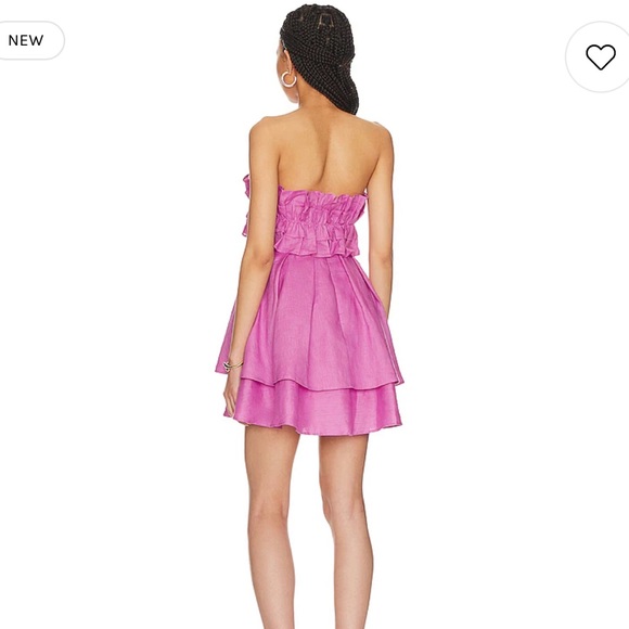 Pink Ruffle Strapless Mini Dress - Picture 4 of 5